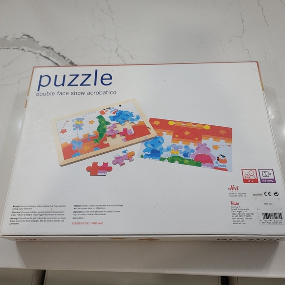 Sevi wooden 2 face puzzle circus animals 24 peice puzzle. Perfect for toddlers. - Picture 5 of 6